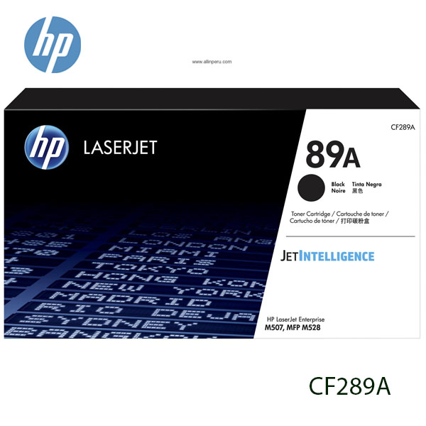 TONER DE CARTUCHO HP (89A) CF289A M507 NEGRO 5K PAG