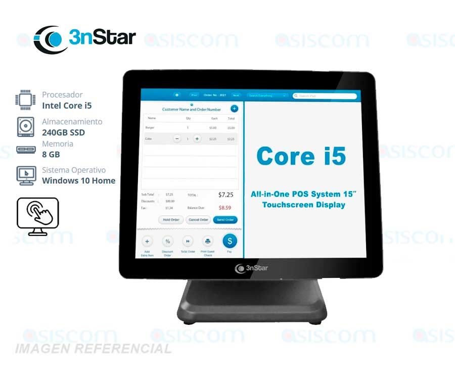 Computadora Pos Tactil Celeron J6412 3nStar PTE0120W 8GB|240GB|W10